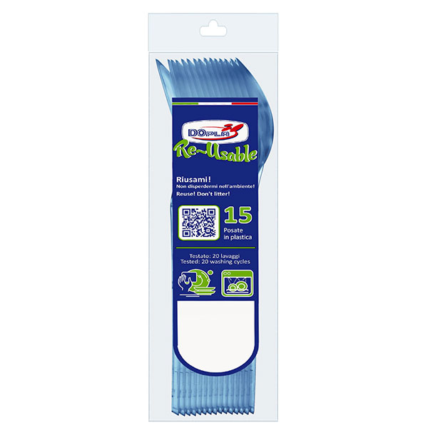 CUILLERES Réutilisable X15 - Bleu - DOPLA